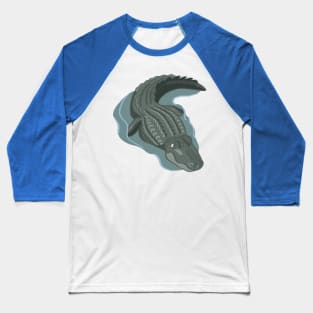 Aquatic Crocodile Baseball T-Shirt